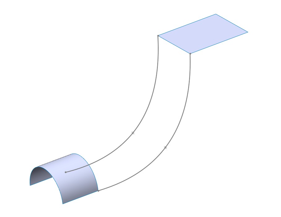 دو سطح و مرزبندی مشخص جهت استفاده در دستور Boundary surface در نرمافزار سالیدورک